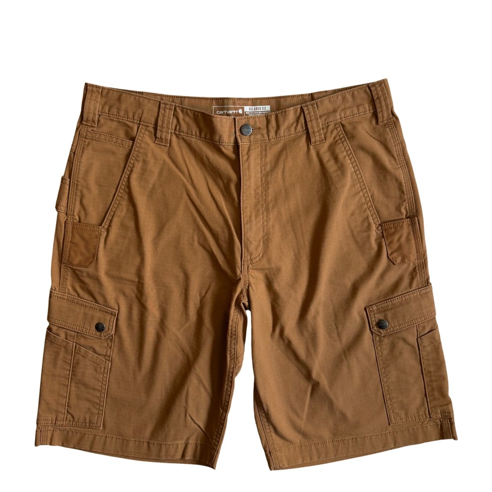 Carhartt Rugged Flex Ripstop Men Cargo Work Short 36 Brown Cotton Blend BS4727-M